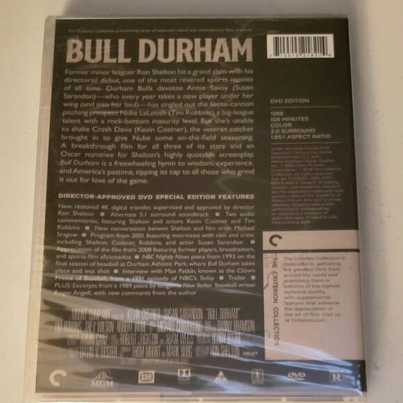 Bull Durham Director Approved Special Edition Criterion Collection DVD Sealed - Picture 2 of 3